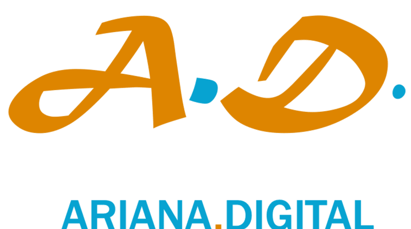 Ariana.Digital, the A.D. monogram above the ARIANA.DIGITAL wordmark